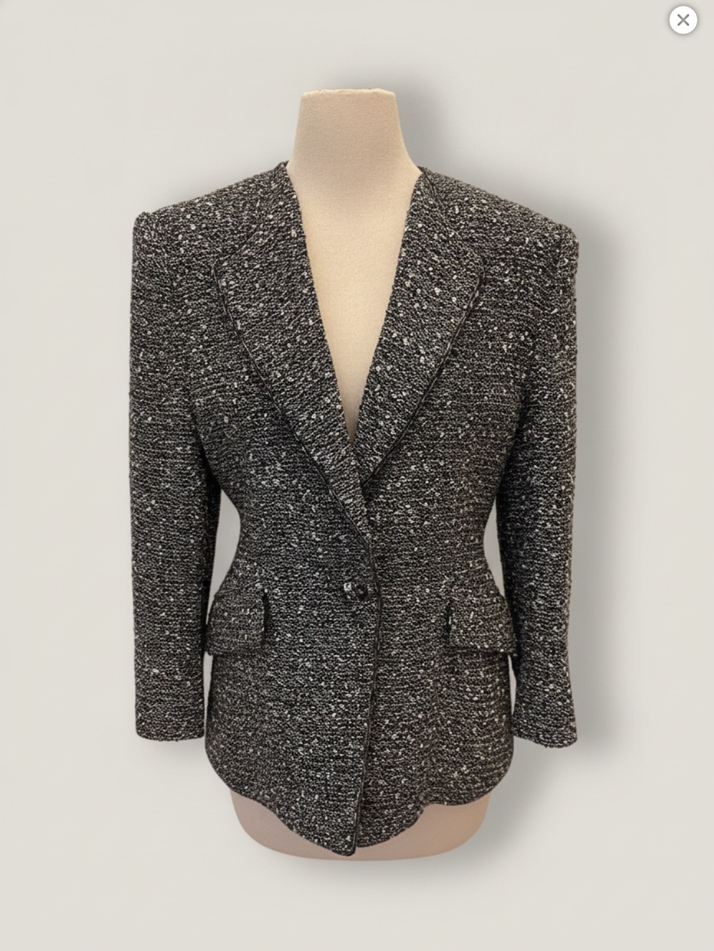 Emanuel Ungaro Black & White Tweed Blazer Jacket